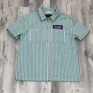 Empyre Teal and White Striped Button Down Shirt